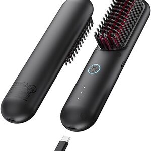 TYMO Black Cordless Hair Straightening Brush